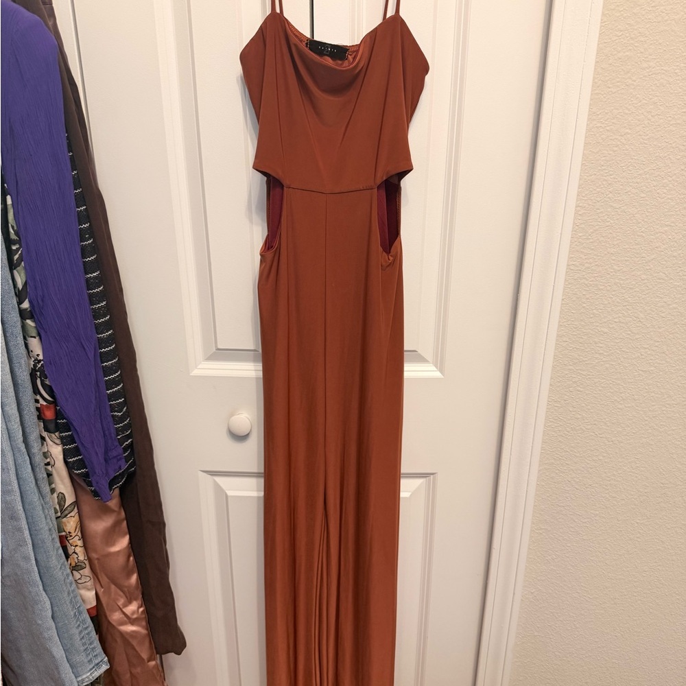 Chic Rust Straight Leg Jumpsuit